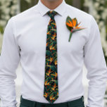 Tropical Hawaiian bird of paradise ties<br><div class="desc">The Hawaiian print men's tie showcases a captivating array of colourful tropical leaves and flowersbird of paradise in its design. The tie's vibrant illustration captures the lush and exotic beauty of the Hawaiian islands, bringing a burst of tropical flair to any outfit. The leaves depicted on the tie feature a...</div>