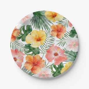 Tropical Hawaiian Birthday Party Paper Plates