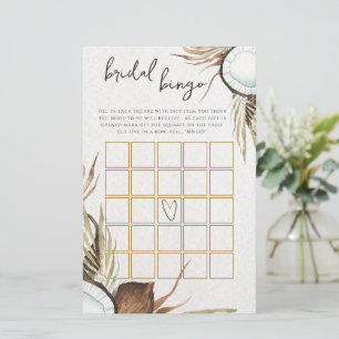 Tropical Hawaiian Floral bridal shower bingo game