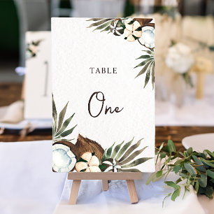 Tropical Hawaiian Floral & Coconut table number