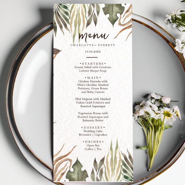 Tropical Hawaiian Floral & Coconut wedding Menu (Creator Uploaded)