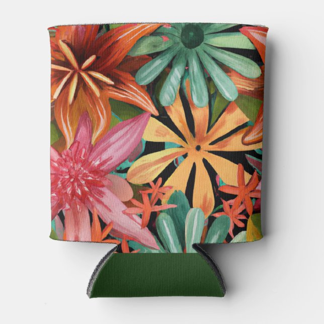tropical/Hawaiian/floral/flower Can Cooler (Front)