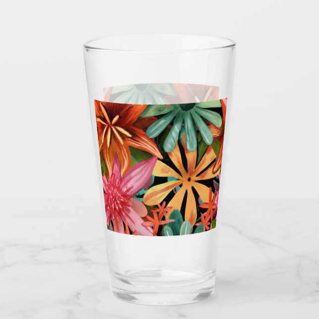 tropical/Hawaiian/floral/flower Glass (Front)