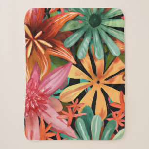 tropical/Hawaiian/floral/flower Sherpa Blanket