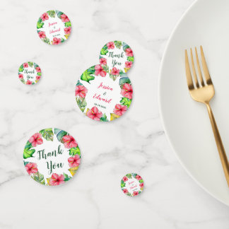 Tropical Hawaiian Floral Hibiscus Wedding Confetti