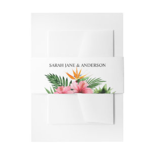 Tropical Hawaiian Floral Invitation Belly Band