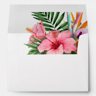 Tropical Hawaiian Floral Wedding or Party Envelope