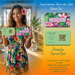 Tropical Hawaiian Flowers Hair Stylist  Business Card