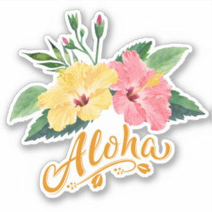 Tropical Hawaiian Flowers Hibiscus Decal Sticker