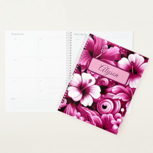 Tropical Hawaiian Flowers Hibiscus Personalised Planner