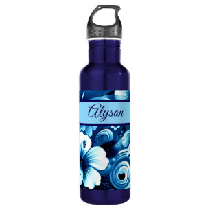 Tropical Hawaiian Flowers Hibiscus Personalized 710 Ml Water Bottle