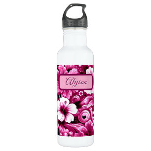 Tropical Hawaiian Flowers Hibiscus Personalized 710 Ml Water Bottle