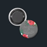 Tropical Hawaiian Flowers on Elegant Gray Wedding Magnet<br><div class="desc">This custom keepsake magnet features a tropical beach or island wedding theme. The background is a simple and elegant gray with colorful,  tropical Hawaiian flowers. Floral bouquets with palm leaves,  hibiscus,  and frangipani flowers accent the borders.</div>