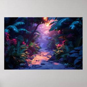 Tropical Hawaiian Forest Path Poster