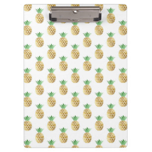 Tropical Hawaiian Gold Foil Pineapple Pattern Clipboard