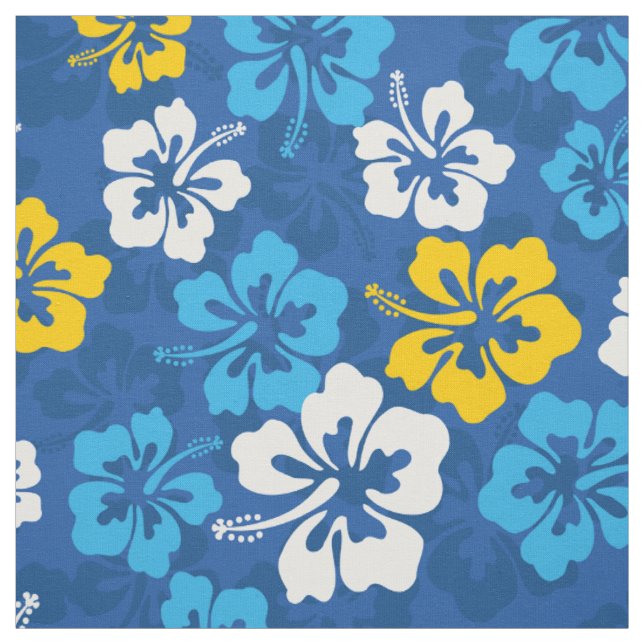 Tropical Hawaiian Hibiscus floral pattern Fabric (Swatch)