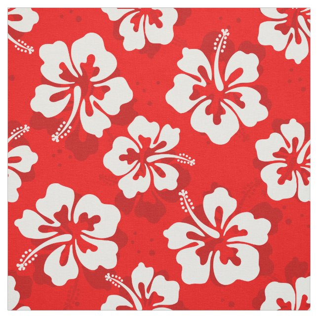 Tropical Hawaiian Hibiscus floral pattern Fabric (Swatch)