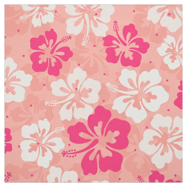 Tropical Hawaiian Hibiscus floral pattern Fabric (Swatch)