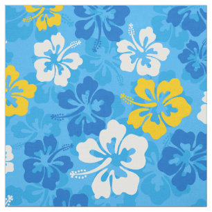 Tropical Hawaiian Hibiscus floral pattern Fabric