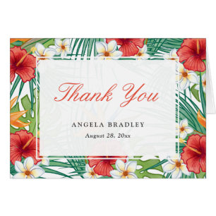 Tropical Hawaiian Hibiscus Floral Thank You