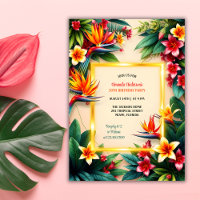 Tropical Hawaiian Hibiscus Flowers Birthday Party