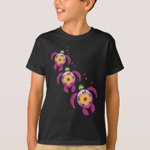 Tropical Hawaiian Honu Turtles T-Shirt