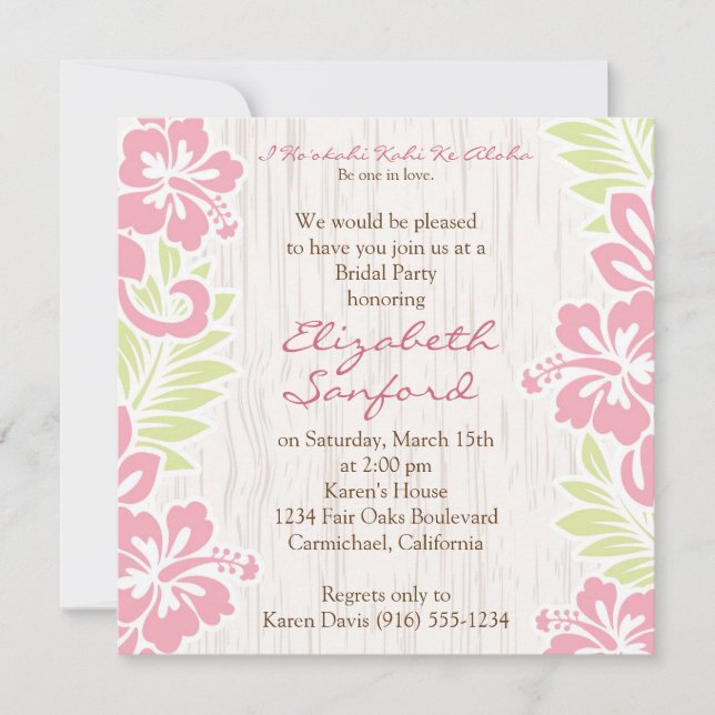 Tropical Hawaiian Invitation (Front)