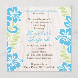 Tropical Hawaiian Invitation Turquoise