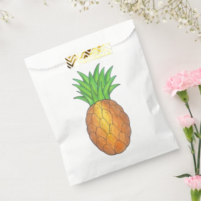 Tropical Hawaiian Island Luau Pineapple Fruit Favour Bags (Sealed)