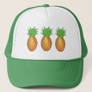 Tropical Hawaiian Island Luau Pineapple Fruit Trucker Hat