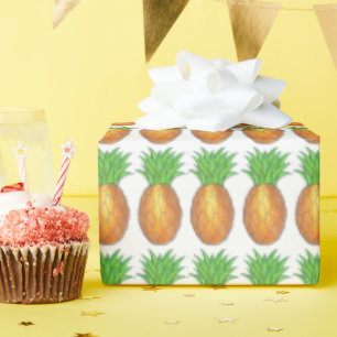 Tropical Hawaiian Island Luau Pineapple Fruit Wrapping Paper
