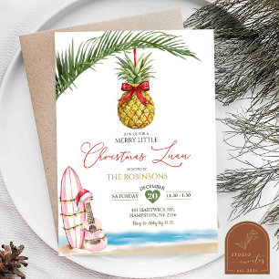 Tropical Hawaiian Merry Little Christmas Luau Invitation