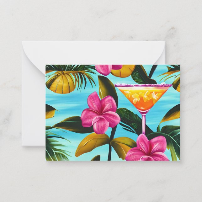 Tropical Hawaiian Note Card  (Front)