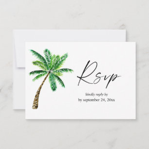 Tropical Hawaiian Palm Tree with Meal RSVP Card