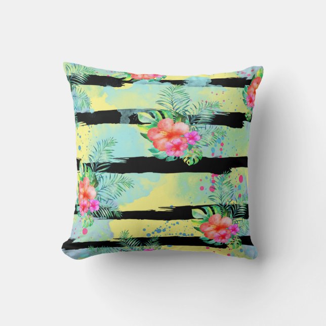 Tropical Hawaiian Pillow (Front)