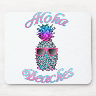 Tropical Hawaiian Pineapple Aloha Beaches Mouse Mat