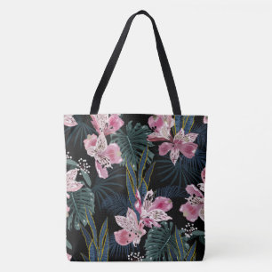 Tropical Hawaiian Pink Floral Tote Bag