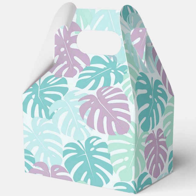 Tropical hawaiian print favour box (Front)