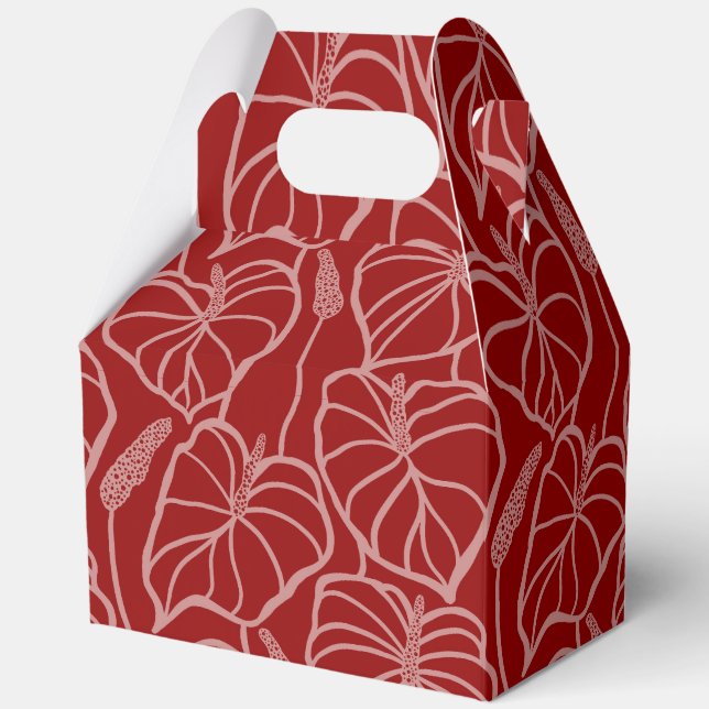 Tropical hawaiian print favour box (Front)