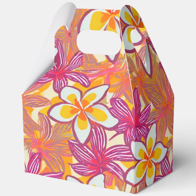 Tropical hawaiian print favour box (Back)