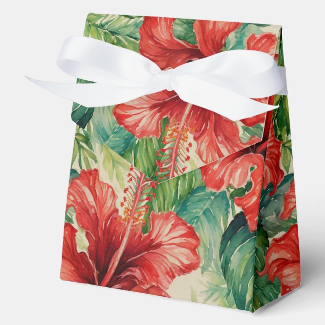 Tropical hawaiian print favour box (Front)