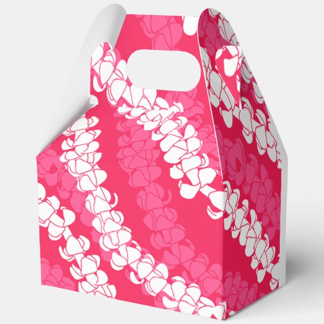 Tropical hawaiian print favour box (Front)