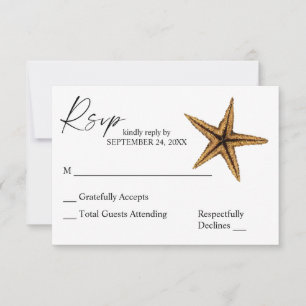 Tropical Hawaiian Starfish Tree RSVP Card