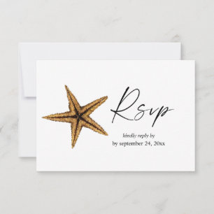 Tropical Hawaiian Starfish with Meal RSVP Card