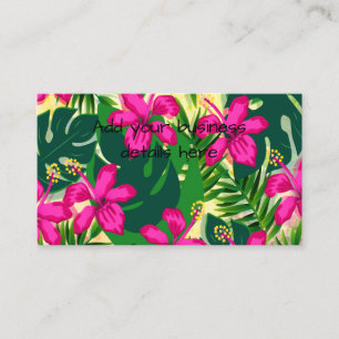 Tropical Hawaiian Style Floral Pattern Business Card