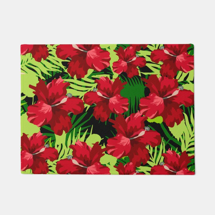 Tropical Palm Tree Hawaiian Print Door Mat