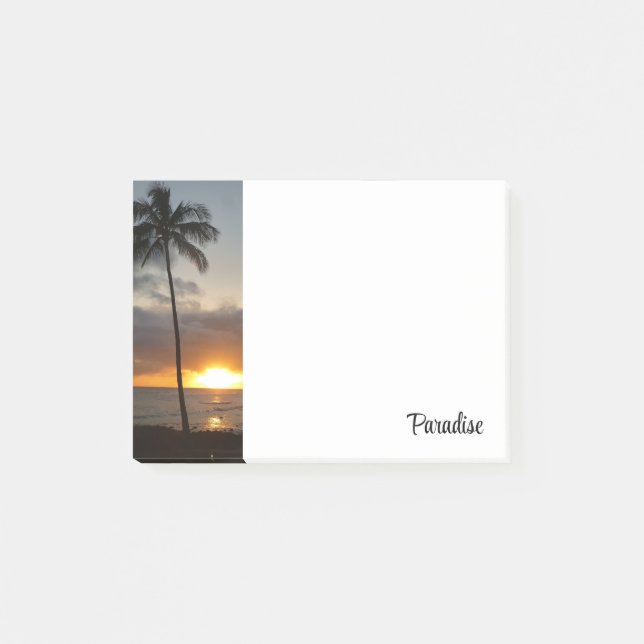 Tropical Hawaiian Sunset Post-it Notes (Front)