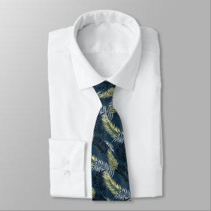 TROPICAL HAWAIIAN TEAL BLUE MENS TIE