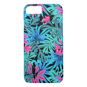 Tropical hawaiian teal turquoise palm tree leaves iPhone 8/7 case