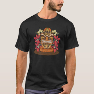 Tropical Hawaiian Tiki Mask Polynesian Totem Luau T-Shirt